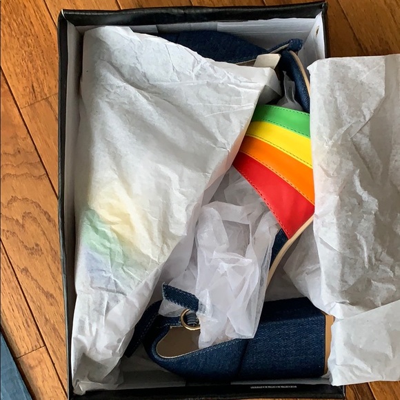 COPY - ModCloth Denim Rainbow Heels SE71043 NEW! - Picture 7 of 8